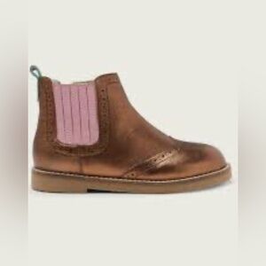 Mini Boden Kids’ Bronze Shimmer Ankle Leather  Boots – Size 35